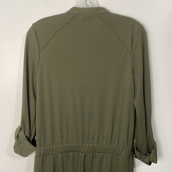Chico’s Green Ruffle Front Utility Jumpsuit Size 0 - Picture 4 of 8